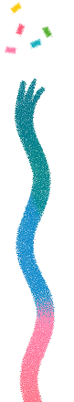 Decorative colorful squiggle with confetti