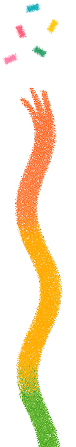 Decorative colorful squiggle with confetti